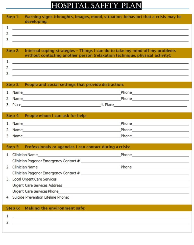 Site Specific Safety Plan Sssp Templates Excel Word Template