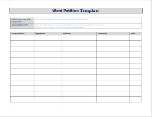 Best Petition Templates Excel Word Template