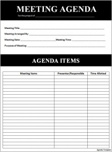 Agenda Templates Excel Word Templates