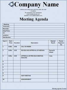 agenda format