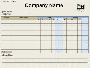 Project Schedule Template Excel Word Templates
