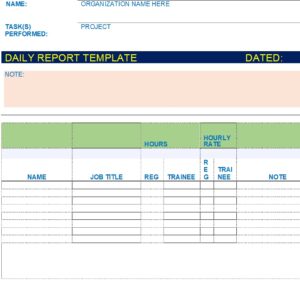 Best 10 Daily Report Templates - Excel Word Template