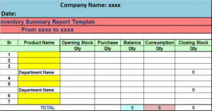 Excel Summary Report Template - Excel Word Template