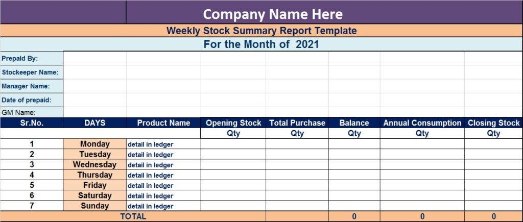 Summary Report Template - Excel Word Template