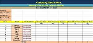 Summary Report Template - Excel Word Template