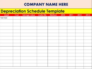 Assets Depreciation Report Template - Excel Word Template