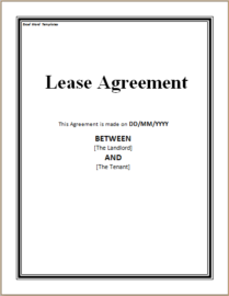 Lease Agreement Template – Excel Word Templates