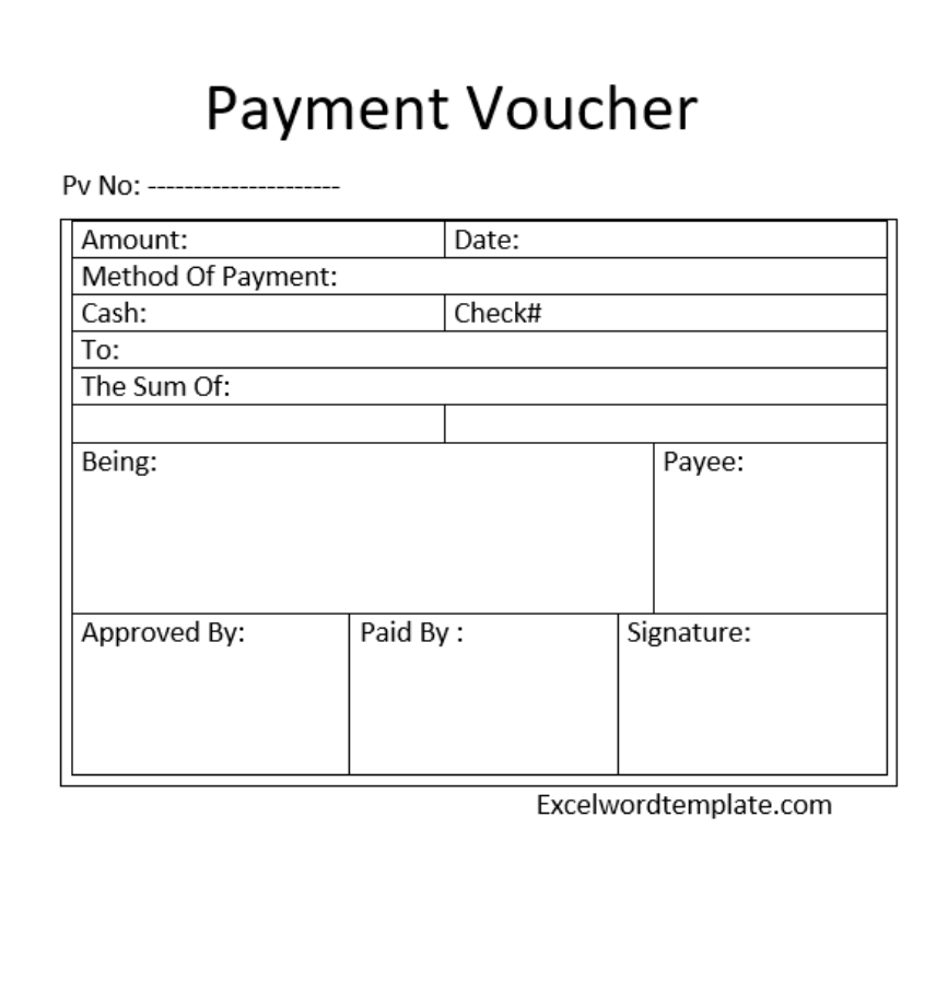  Payment Voucher Template Excel Free Download PDF Template
