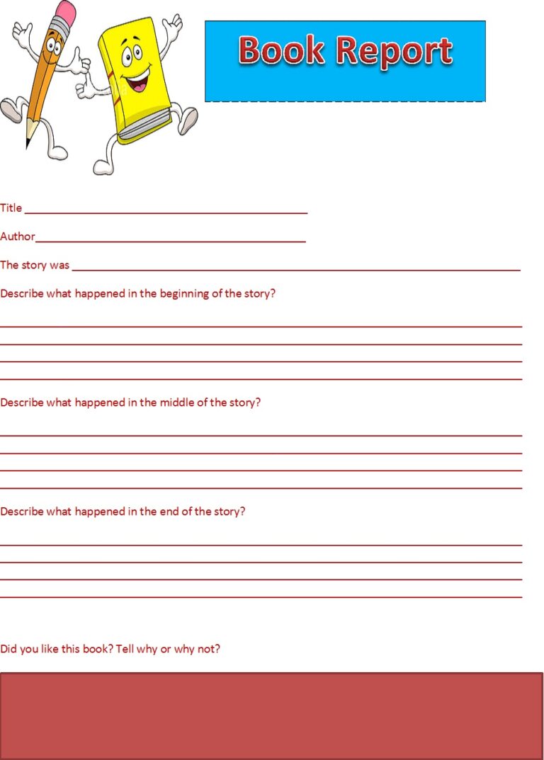 Book Report Templates - Excel Word Template