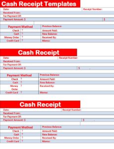 Cash Receipt Template - Excel Word Template