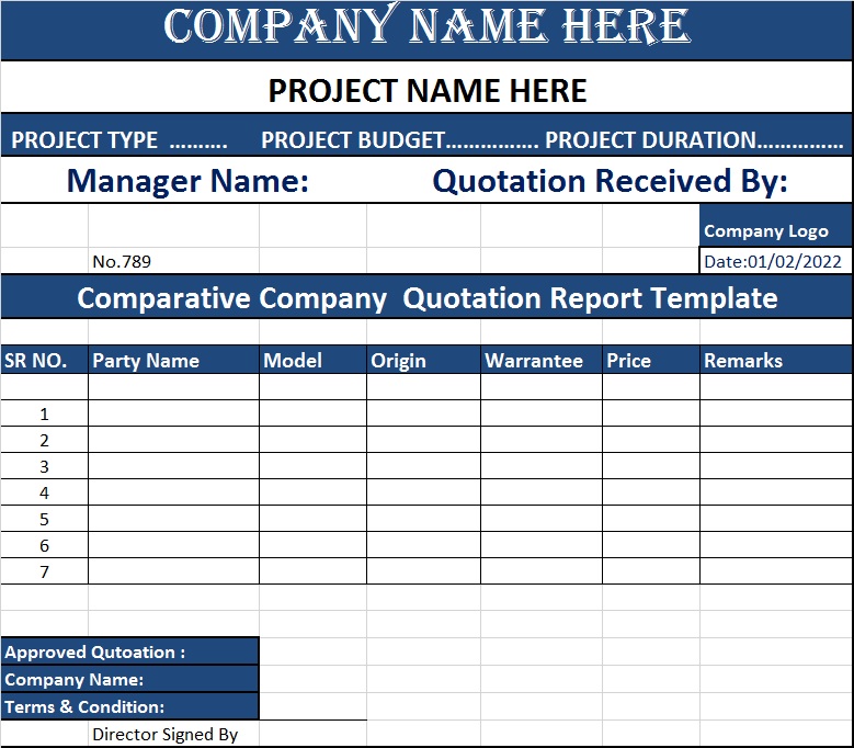 Free Quotation Template - Excel Word Template