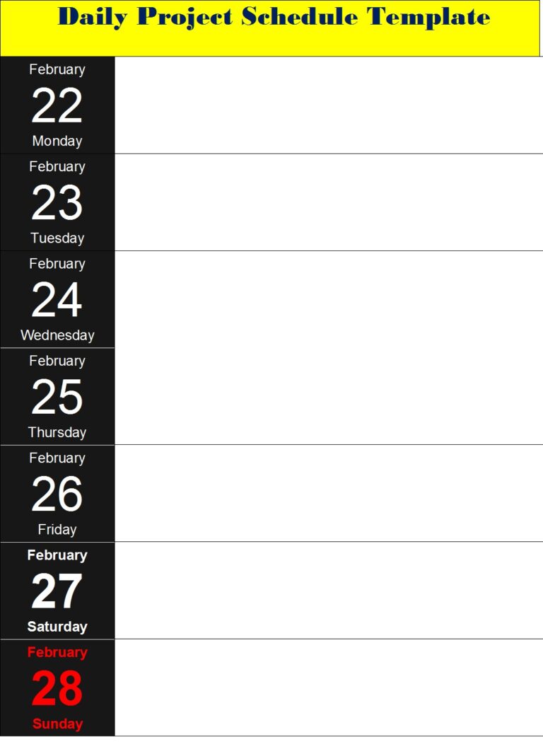 Project Schedule Template - Excel Word Template