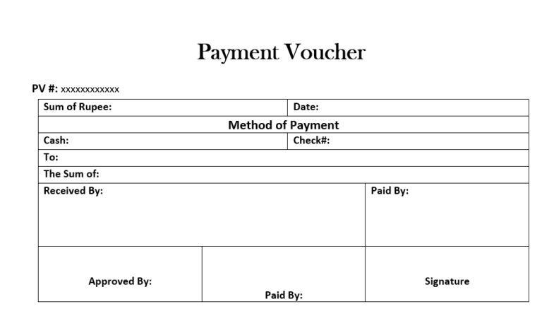 Word Payment Voucher Template - Excel Word Template