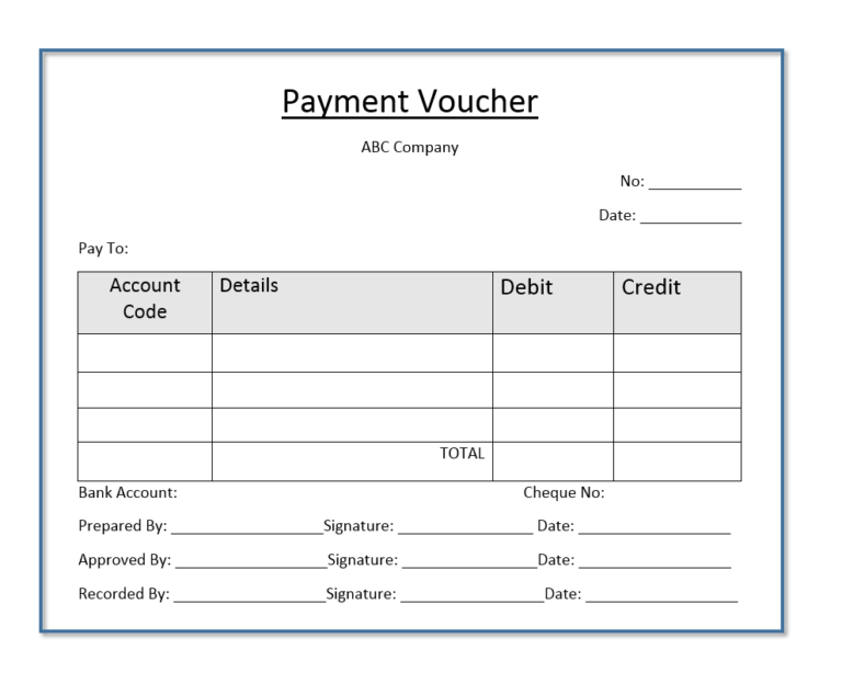 Word Payment Voucher Template - Excel Word Template