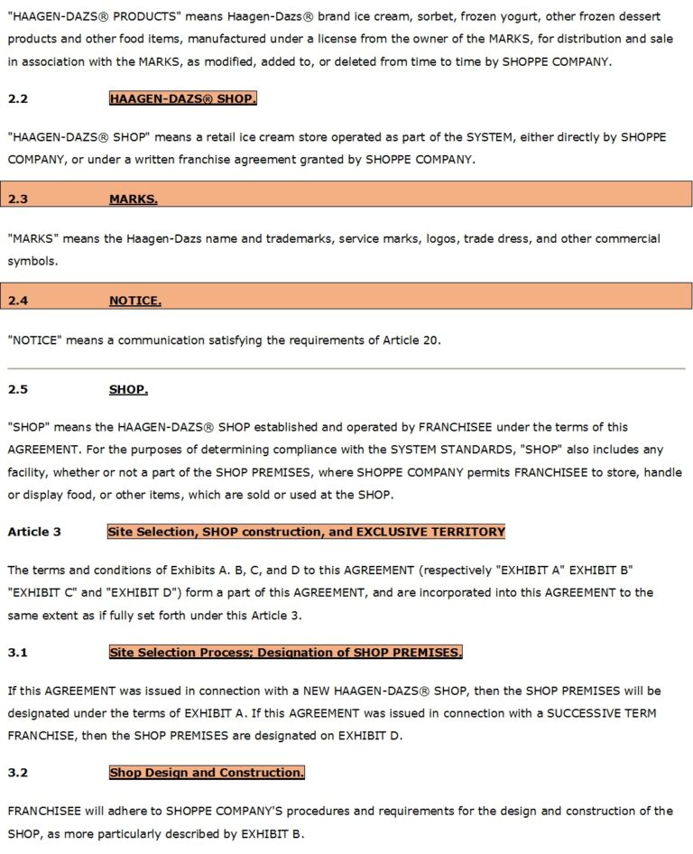 Franchise Agreement Templates - Excel Word Template