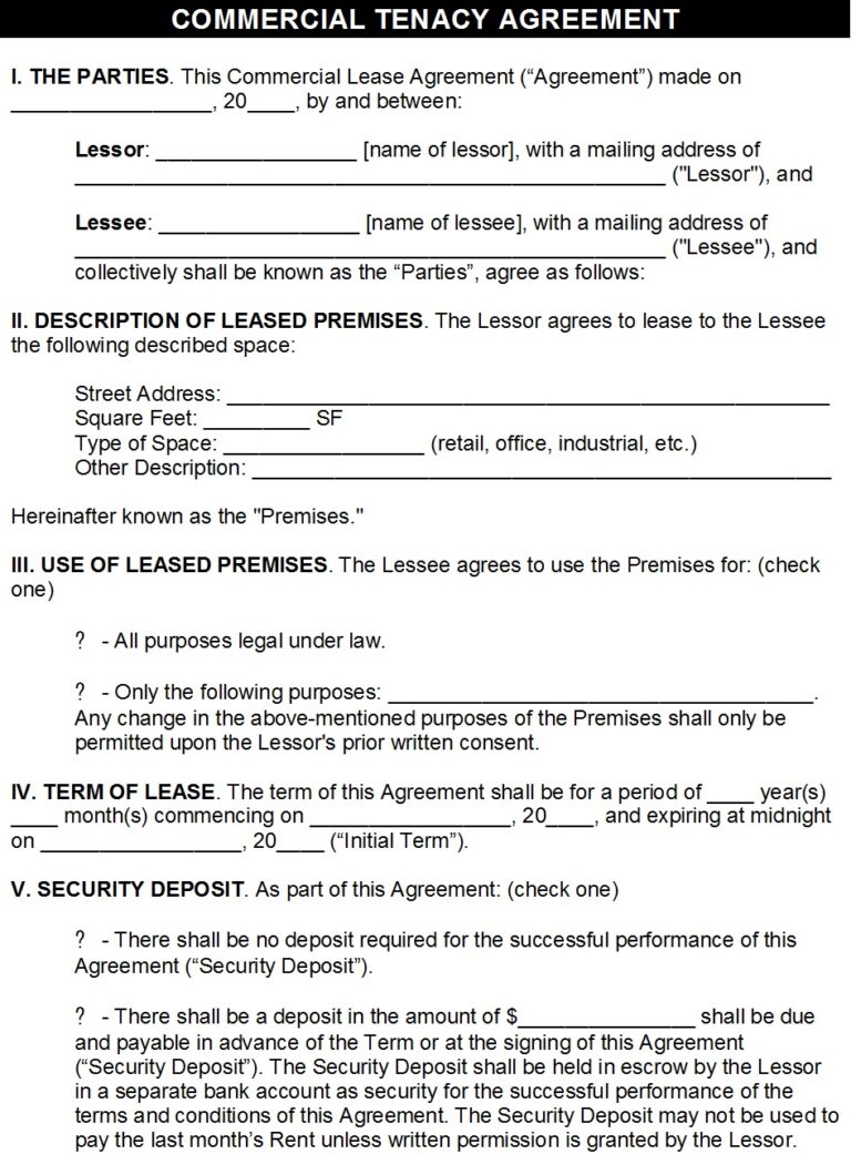 Tenancy/Rental Agreement Template - Excel Word Template