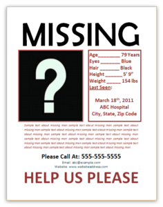 Missing Person Poster Template - Excel Word Template