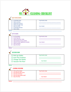 House Cleaning Checklist Templates - Excel Word Template