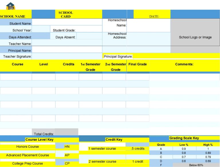 Top 5 School Report Card Templates - Excel Word Template