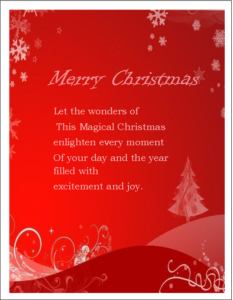 Free Christmas Greetings Poster Templates - Excel Word Template