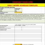 Top 5 Daily Work Schedule Template - Excel Word Template