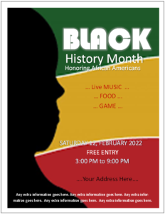 Black History Month Project Poster Template