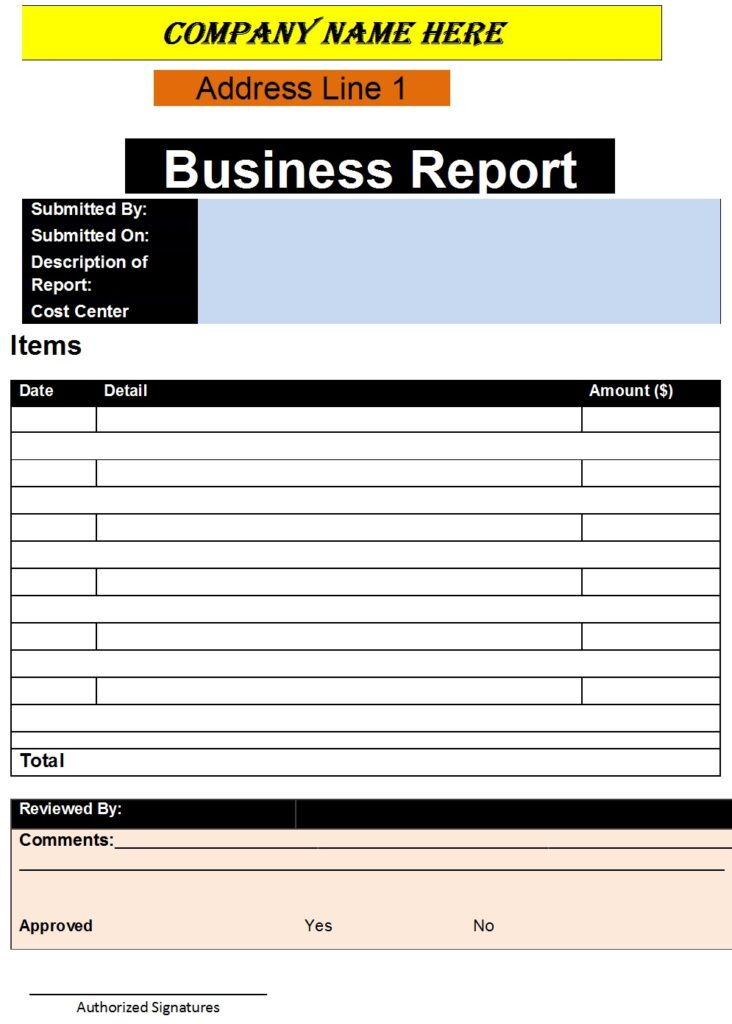 Free Business Report Templates - Excel Word Template