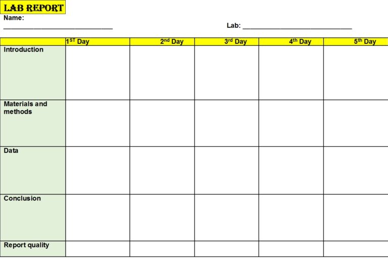 14 Word Lab Report Template - Excel Word Template