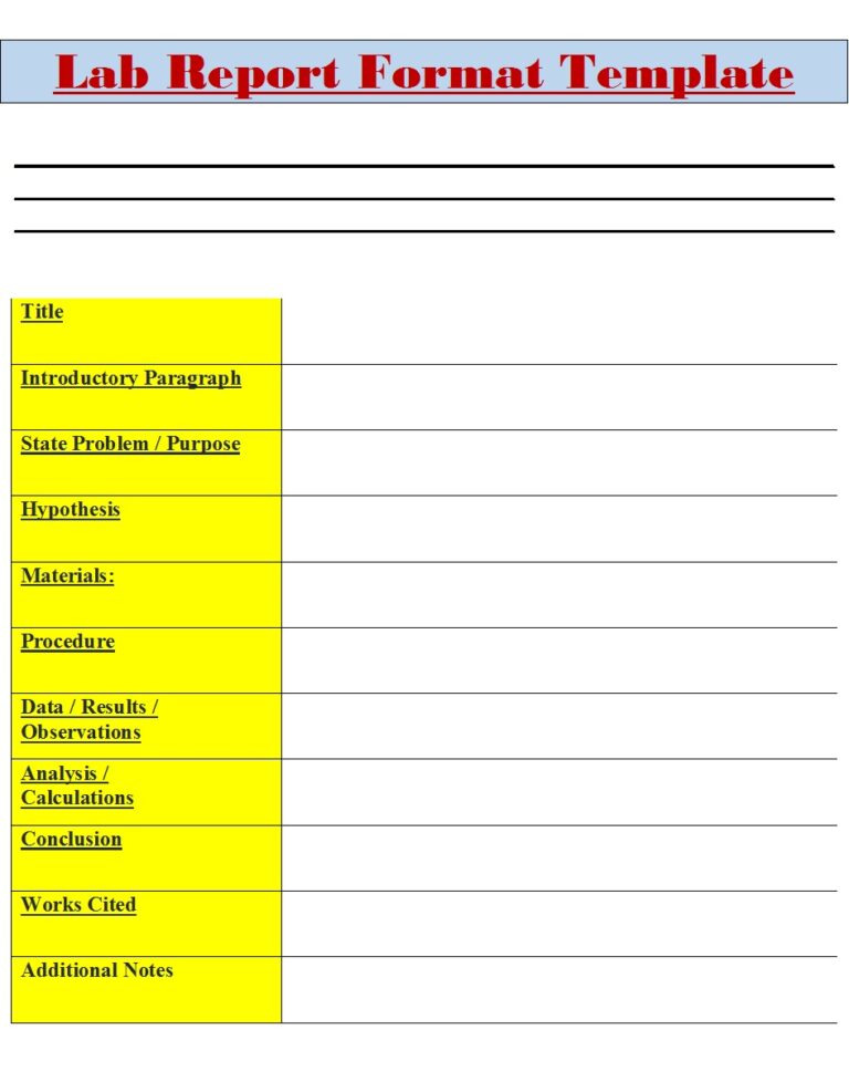 14 Word Lab Report Template - Excel Word Template