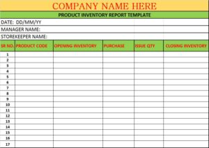 Product Inventory List Templates - Excel Word Template