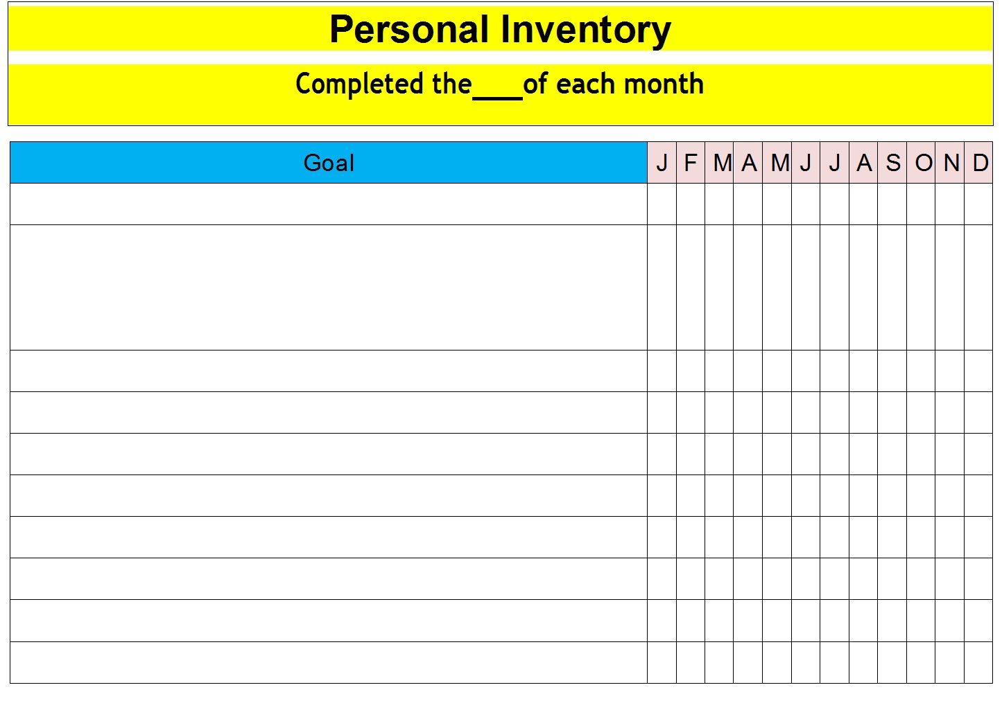 Personal Inventory List Template Excel Word Template