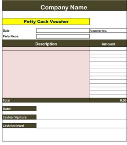 Petty Cash Voucher Templates - Excel Word Template