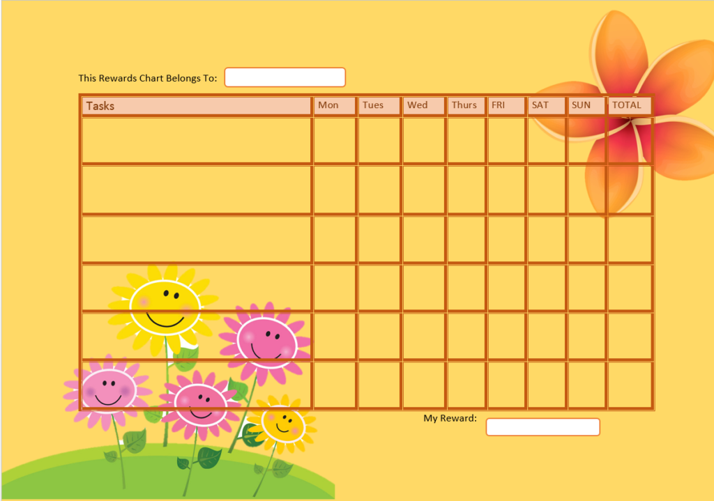 Reward Chart Templates - Excel Word Template