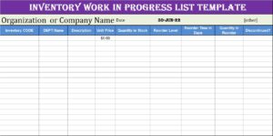 Best 7 Work-in-progress Inventory List Templates - Excel Word Template