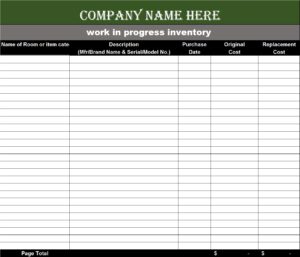 Best 7 Work-In-Progress Inventory List Templates - Excel Word Template