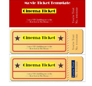 Movies Ticket Templates - Excel Word Template