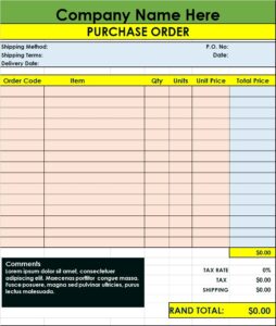 Top 8 Purchase Order Templates - Excel Word Template