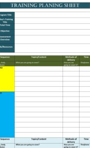 Training Plan Templates - Excel Word Template