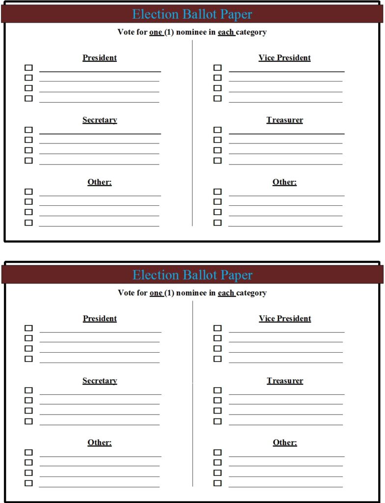 Best 6 Election Ballot Paper Templates Excel Word Template