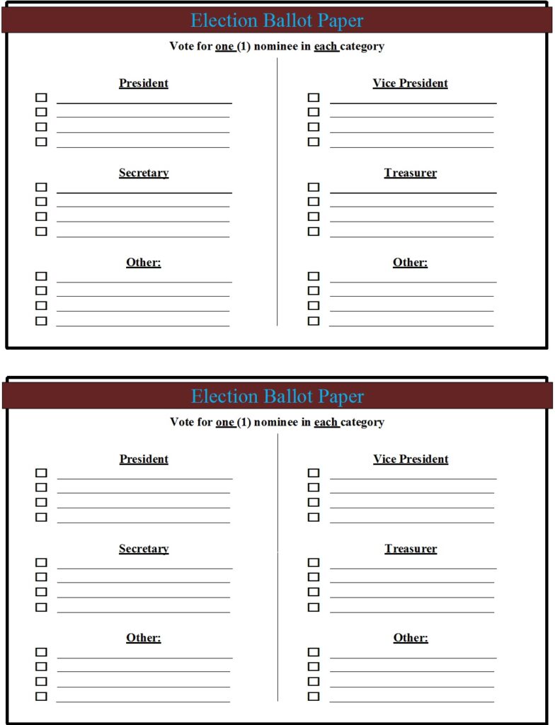 Best 6 Election Ballot Paper Templates - Excel Word Template