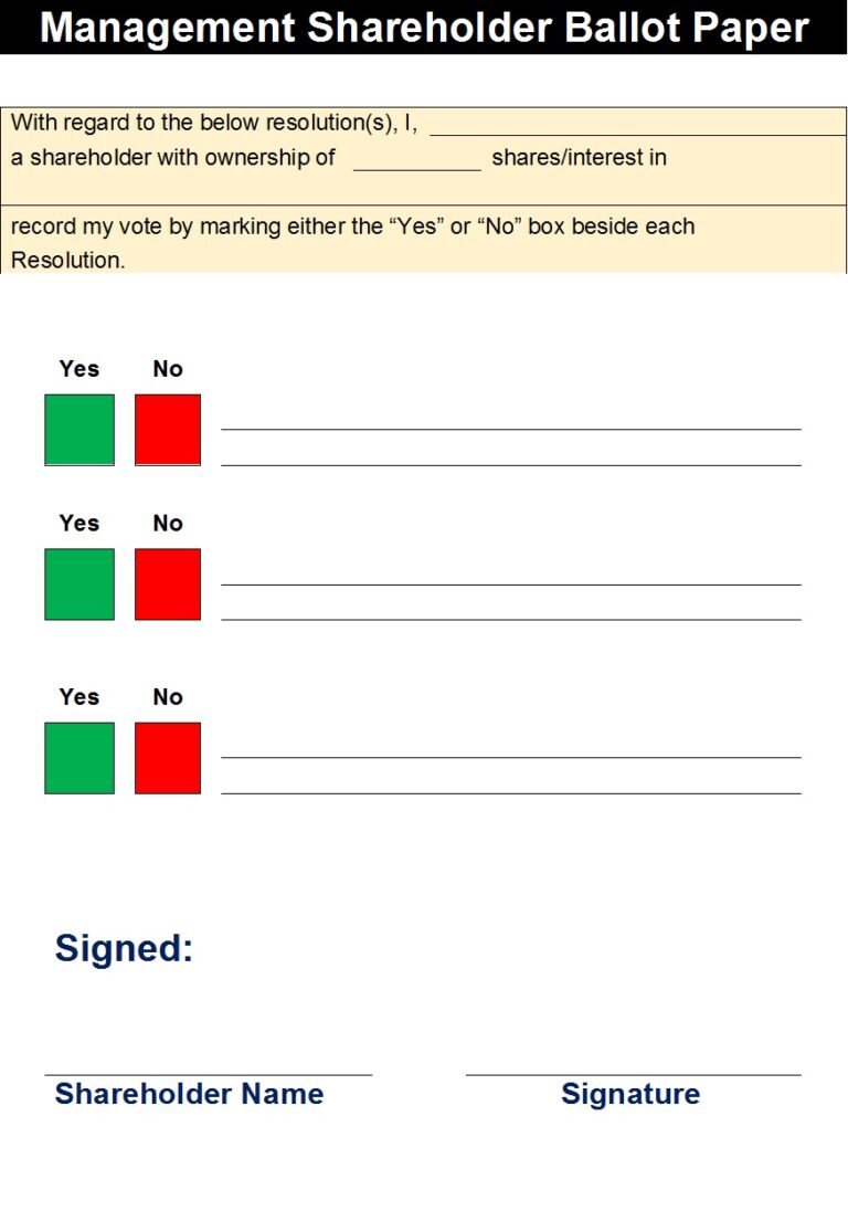 Best 6 Election Ballot Paper Templates - Excel Word Template