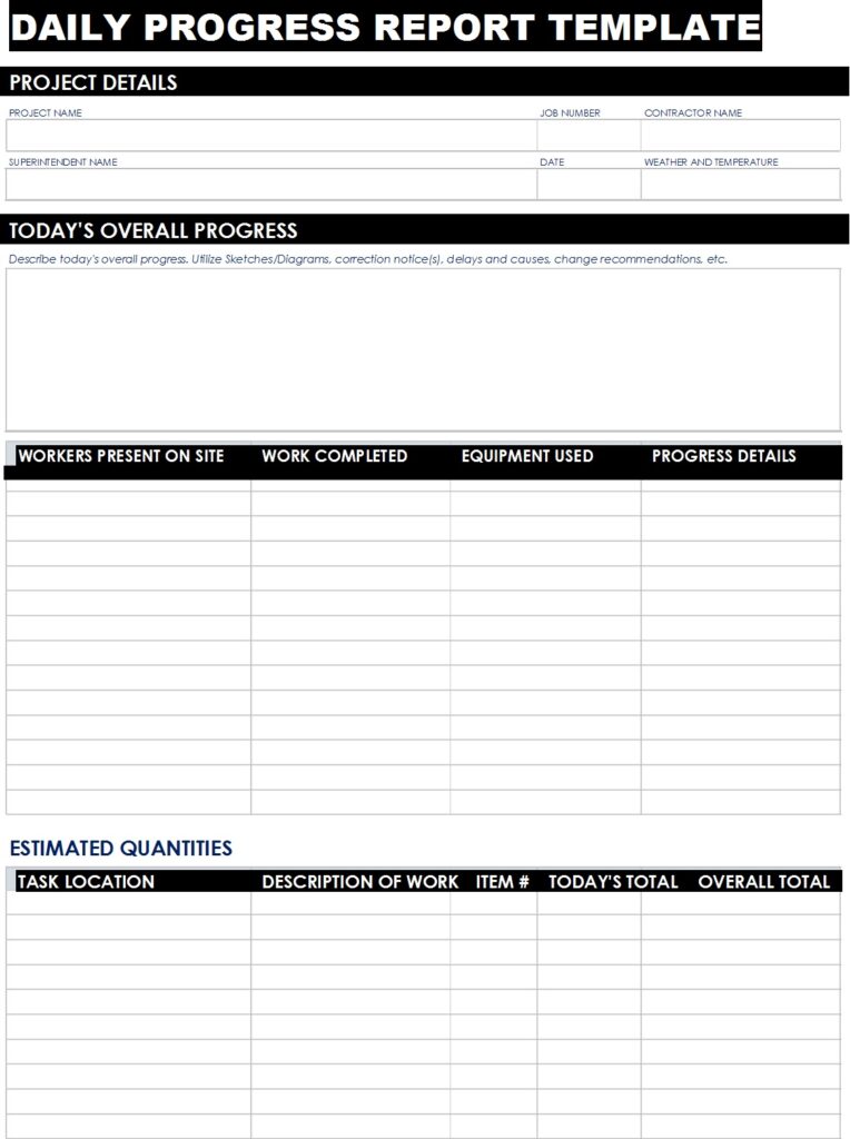 Progress Report Templates - Excel Word Template