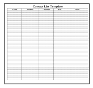 Microsoft Word Contact List Templates - Excel Word Template