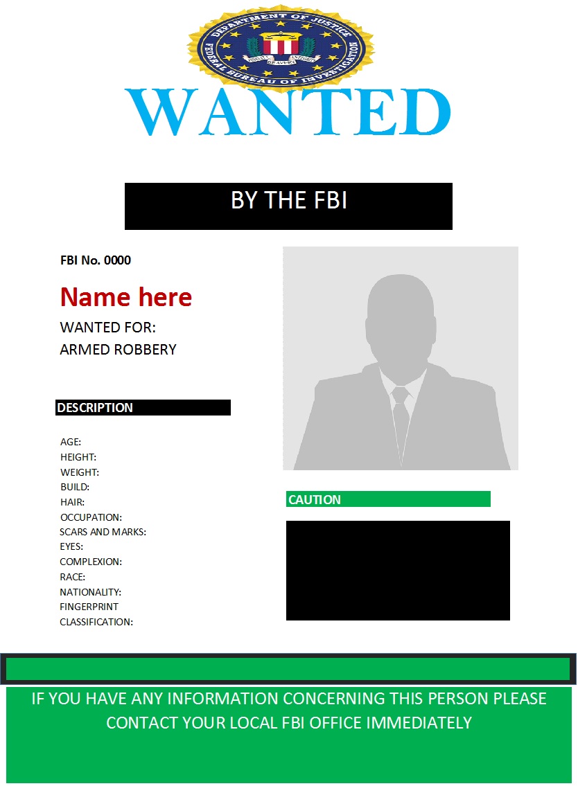 Best 4 Wanted Poster Template