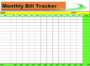 Best 5 Bill Tracker Templates - Excel Word Template