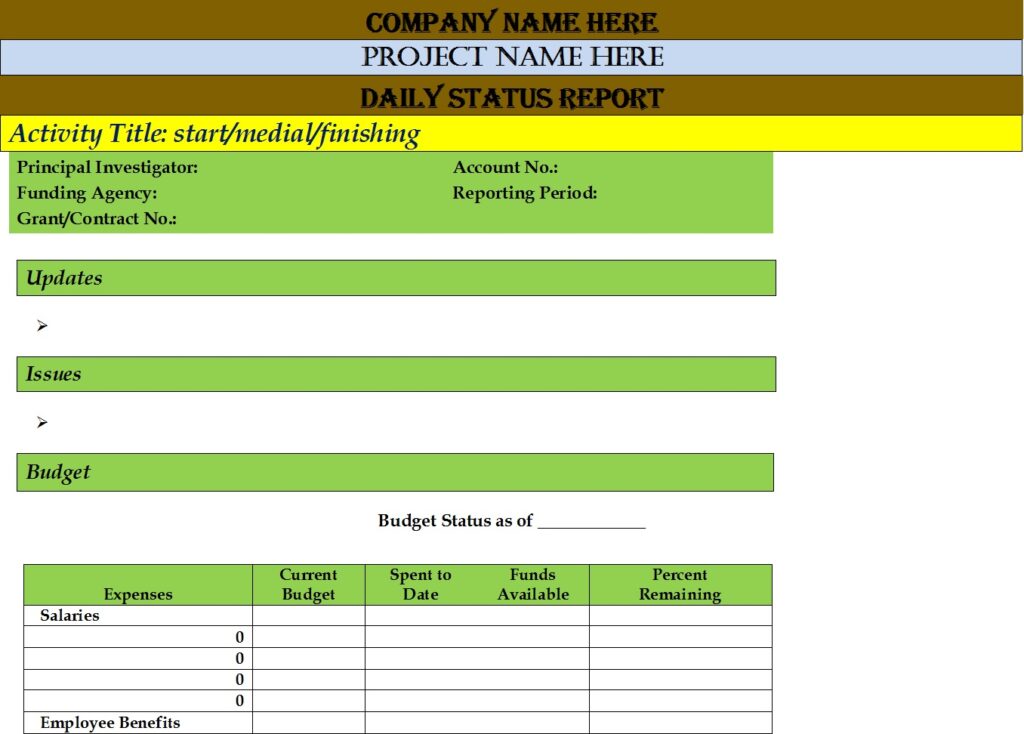 Company Performance Report Templates - Excel Word Template