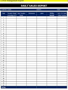 Lower Level Management Reports - Excel Word Template