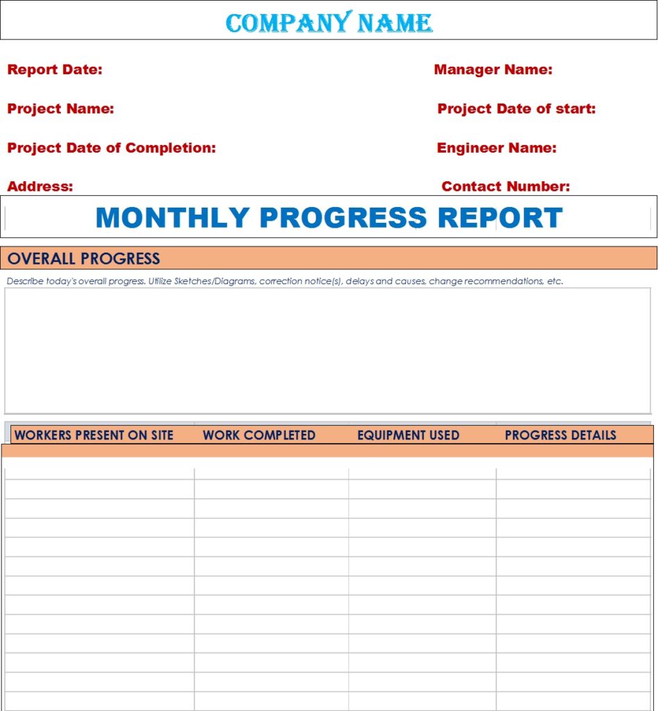 Company Performance Report Templates - Excel Word Template