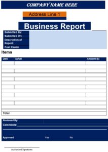 Business Report Templates - Excel Word Template