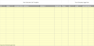 Customer List Templates - Excel Word Template